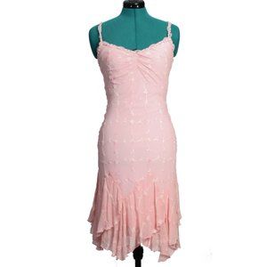 Betsy Johnson NY Pink Embroidered Cocktail Dress Size 4